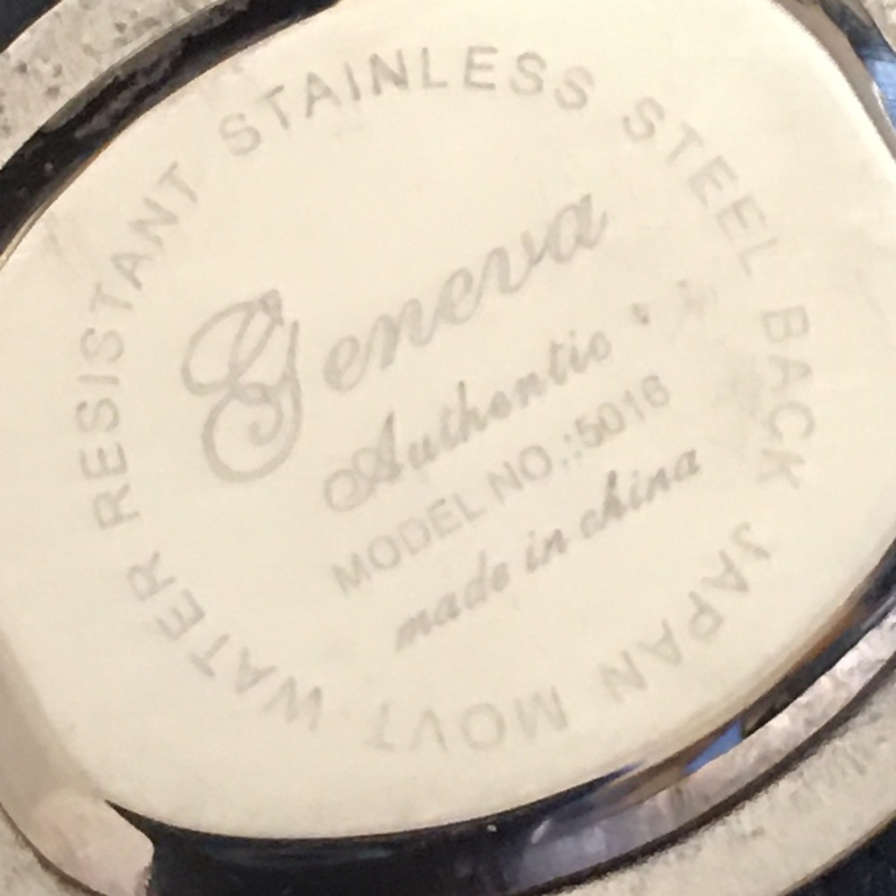 Ladies Geneva colorful gem leather band watch - Picture 9 of 10